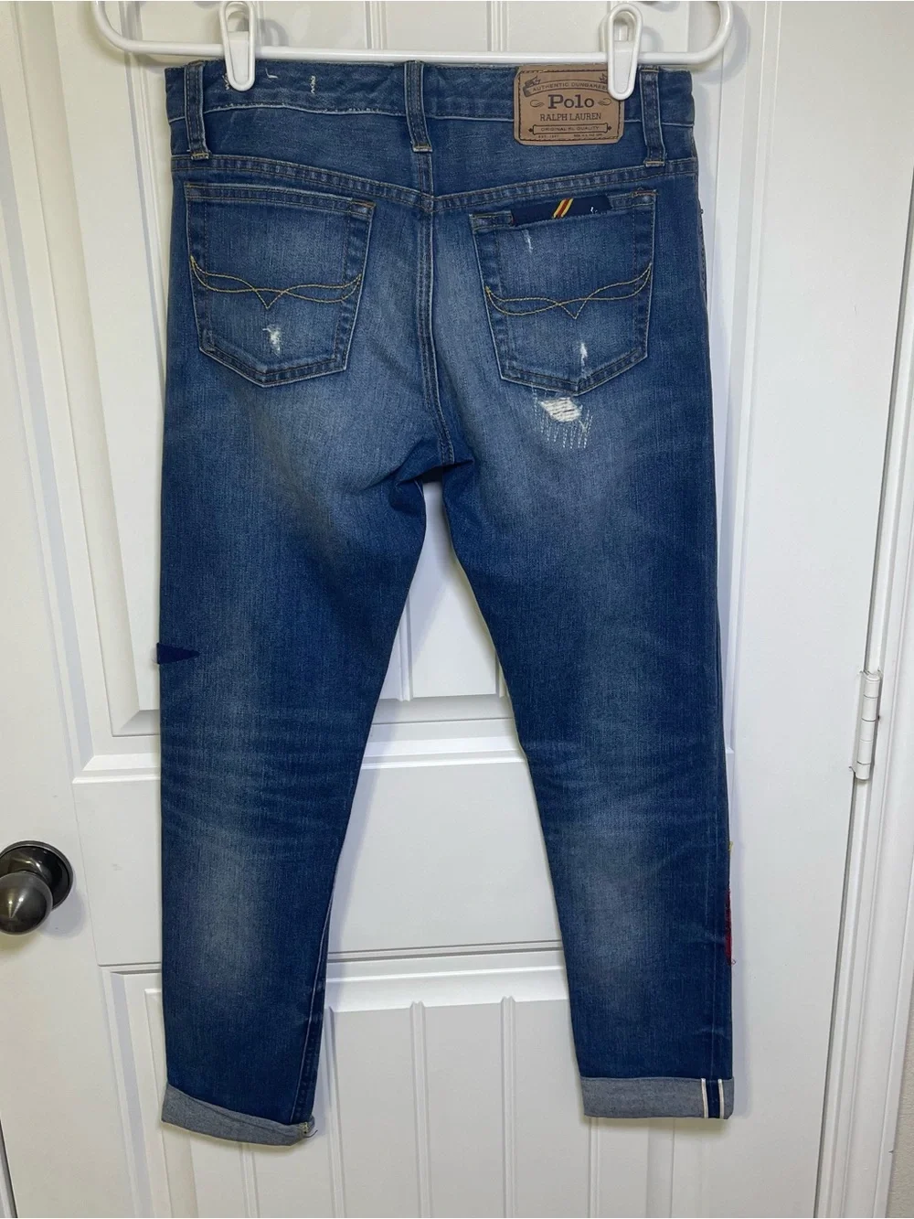 Polo Ralph Lauren Girls Size 16 Jemma Super Skinny Jeans Patchwork Crest